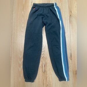 Aviator Nation Heathered Navy Blue 5 Stripe Sweatpants Womens X-Small